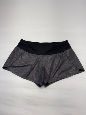 Lululemon Speed Up Short *Foil Luminosity Black Silver Size 8